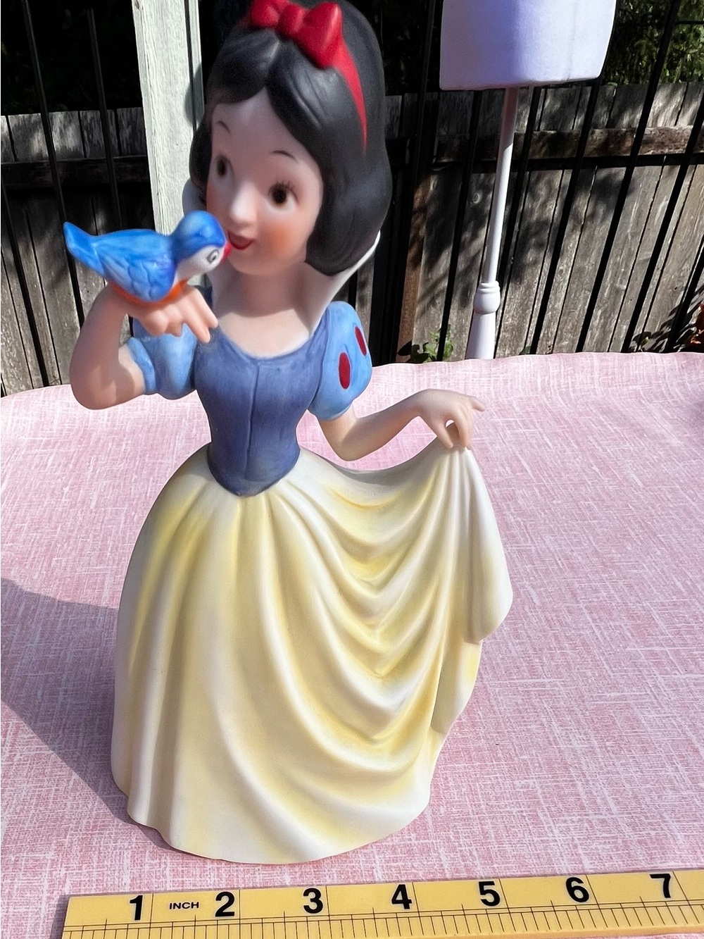 Classic Princess Figurine with Blue Bird Accent in Blue, Yellow & Red